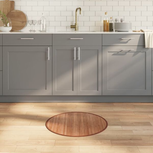 vidaXL Tappeto Rotondo Naturale 60 cm in Bamb&ugrave;