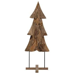 vidaXL Albero di Natale Marrone 90 cm Legno di teak solido