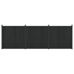vidaXL Pannello di Recinzione 3 pz 530 x 186,5 cm WPC e Alluminio Nero
