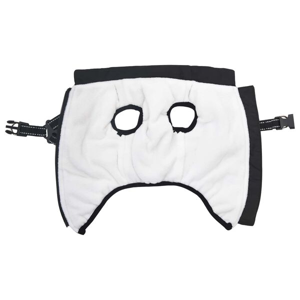 vidaXL Cappotto per Cani con imbracatura Nero L32 Pile e Poliestere