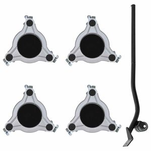 vidaXL Ruote per mobili 4 pz con sollevatore 19x17,5x6 cm Acciaio 1000 kg