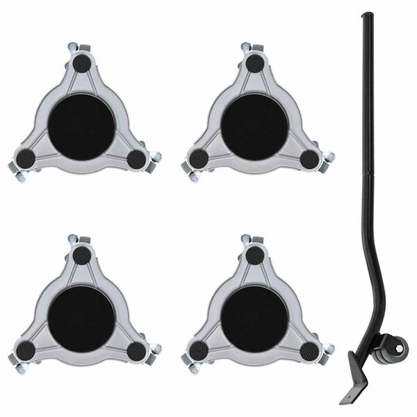 vidaXL Ruote per mobili 4 pz con sollevatore 19x17,5x6 cm Acciaio 1000 kg