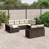 vidaXL Set Divani da Giardino 10pz con Cuscini in Polyrattan Marrone