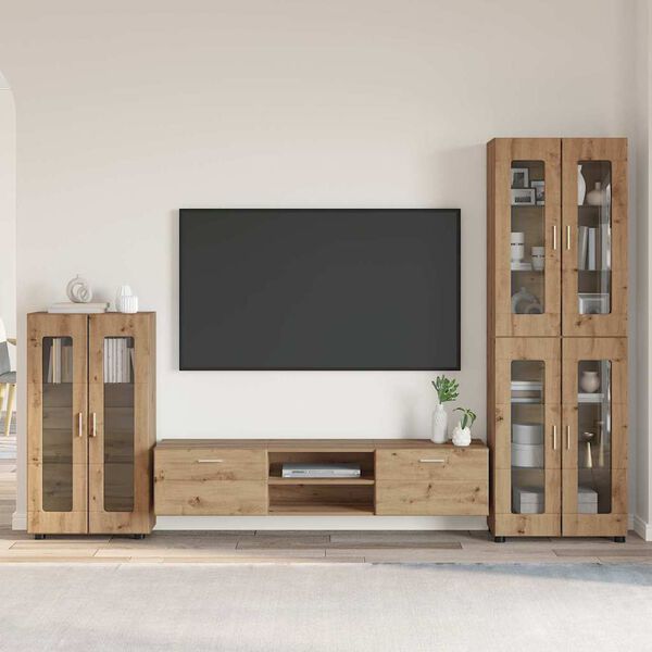 vidaXL Set mobile TV FLORIN Rovere artigianale Legno multistrato