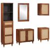 vidaXL Mobile da Bagno 5 pcs Marrone e Nero Legno di mango massello