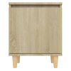 vidaXL Comodini Gambe in Legno Massello 2pz Rovere Sonoma 40x30x50cm