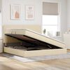 vidaXL Letto con contenitore e LED Crema 200 x 200 cm Poliestere