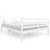 vidaXL Giroletto Bianco 135x190 cm Double in legno Massello