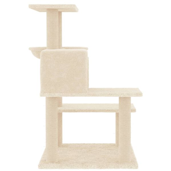vidaXL Albero per Gatti con Tiragraffi in Sisal Crema 82,5 cm