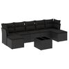 vidaXL Set Divani da Giardino con Cuscini 8 pz Nero in Polyrattan