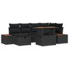 vidaXL Set Divano da Giardino 7 pz Nero polyrattan