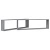 vidaXL Mensole Cubo Muro 2pz Grigio Sonoma 100x15x30 Legno Multistrato