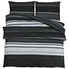 vidaXL Set Copripiumino Strisce Nere 220x240 cm in Cotone