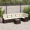 vidaXL Set Divano da Giardino con cuscino 7 pcs Marrone Poly Rattan