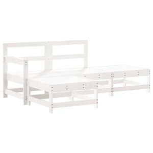 vidaXL Set Salotto da Giardino 4 pz Bianco in Legno Massello di Pino