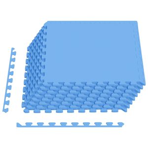 vidaXL Tappetino per piscina 24 pz Blu 8,64 m&sup2; Schiuma EVA