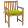 vidaXL Sedie Giardino 8 pz con Cuscini Verde Brillante Massello Teak