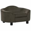 vidaXL Divano per Cani Grigio Scuro 67x47x36 cm in Peluche