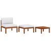 vidaXL Set da giardino 3 pezzi con cuscini in legno di acacia e corda
