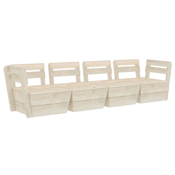 vidaXL Divano da Giardino a 4 Posti su Pallet Legno Abete Impregnato