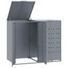 vidaXL Copribidone con Ruote per 2 Bidoni Grigio 138x79x117cm Acciaio