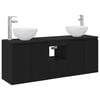 vidaXL Set di Armadi da Bagno 3 pz Nero 49,5 x 41 x 64,5 cm