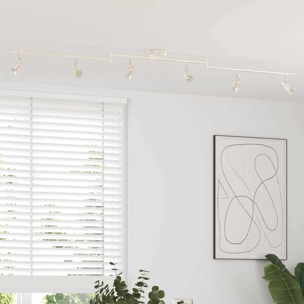 vidaXL Faretto da soffitto Nickel spazzolato 176.5 x 9.5 x 14 cm