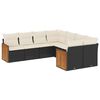 vidaXL Set Divani da Giardino con Cuscini 8 pz Nero in Polyrattan
