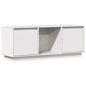 vidaXL Mobile Porta TV Bianco 110,5x35x44 cm in Legno Massello di Pino