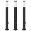 vidaXL Lampioni a palo con presa elettrica 3 pz 80 cm Acciaio Inox IP44