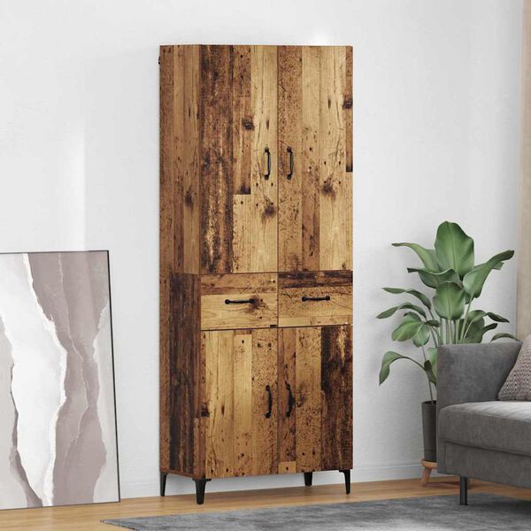 vidaXL Credenza Legno vecchio 69,5 x 34 x 180 cm Legno multistrato