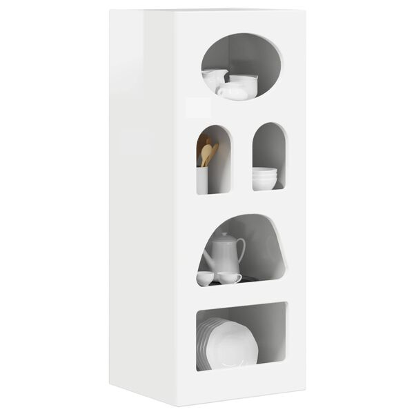 vidaXL Credenza Bianco Lucido 40 x 35 x 100,5 cm Legno multistrato