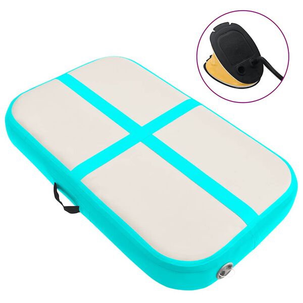 vidaXL Tappetino Ginnastica Gonfiabile con Pompa 60x100x15cm PVC Verde