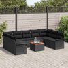 vidaXL Set Divano da Giardino con cuscino 10 pcs Nero polyrattan