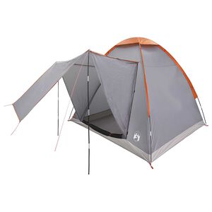 vidaXL Tenda da campeggio 2 persona Grigio e arancione