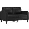 vidaXL Divano a 2 Posti con Cuscini Nero 140 cm in Similpelle