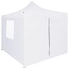 vidaXL Gazebo Professionale Pieghevole 4 Pareti 3x3 m Acciaio Bianco