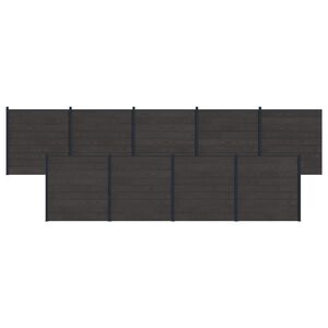 vidaXL Pannello di Recinzione 9 pcs WPC e Alluminio Nero