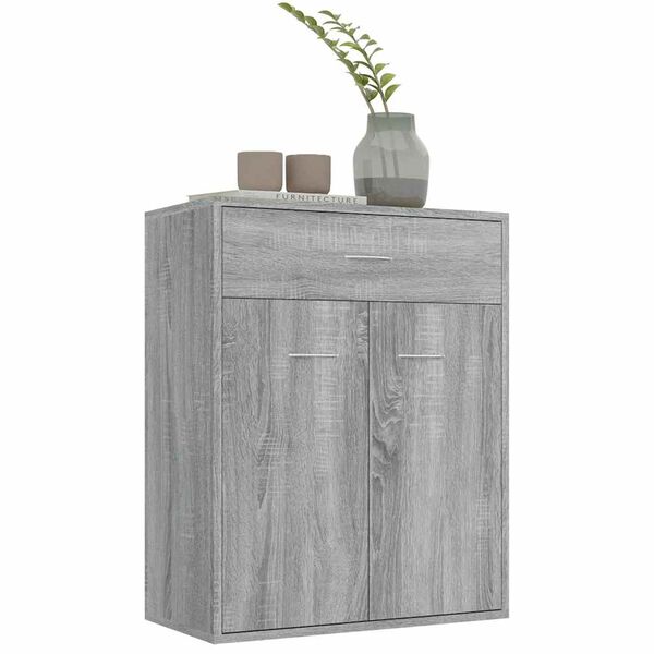 vidaXL Credenza Grigio Sonoma 60x30x75 cm in Legno Multistrato