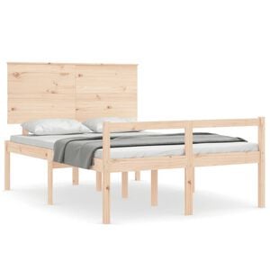 vidaXL Letto per Anziani con Testiera 140x190 cm in Legno Massello