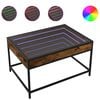 vidaXL Tavolino da Salotto con LED Infinity Rovere Fumo 70x50x41 cm