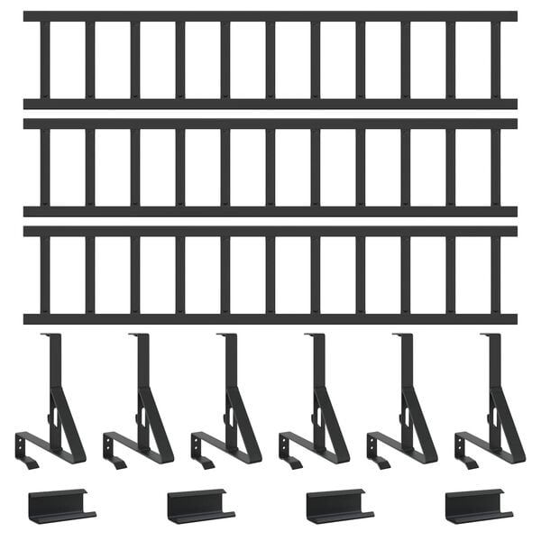 vidaXL Guardia per neve sul tetto Nero 300 x 29,5 x 34,5 cm Acciaio