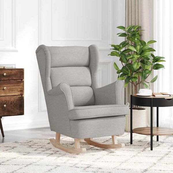 vidaXL Sedia a Dondolo Nuvola Grigia 74x90x102 cm in Tessuto