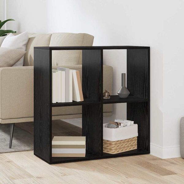 vidaXL Armadio per Libri Rovere Nero 69,5 x 29 x 69,5 cm