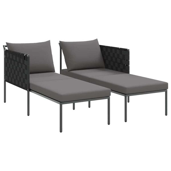 vidaXL Lettino da Sole 2-persona Antracite 115 x 153 x 69.5cm Acciaio