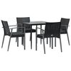 vidaXL Set Pranzo da Giardino 5pz con Cuscini in Polyrattan e Acciaio