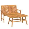 vidaXL Set Salotto da Giardino 2 pz in Legno Massello di Acacia
