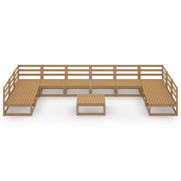 vidaXL Set Divani da Giardino 11 pz in Legno Massello di Pino