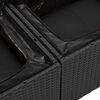 vidaXL Set Divano da Giardino con archiviazione 6 pcs Nero Poly Rattan