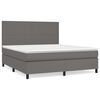 vidaXL Giroletto a Molle con Materasso Grigio 160x200 cm in Similpelle